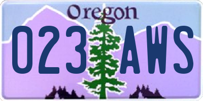 OR license plate 023AWS