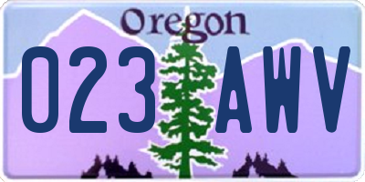 OR license plate 023AWV