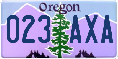 OR license plate 023AXA