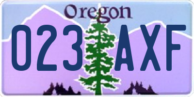 OR license plate 023AXF