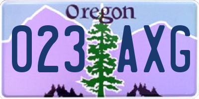OR license plate 023AXG