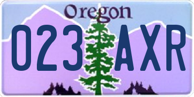 OR license plate 023AXR