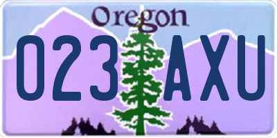 OR license plate 023AXU