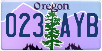OR license plate 023AYB