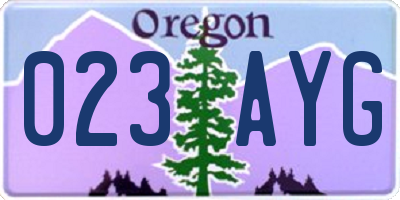 OR license plate 023AYG