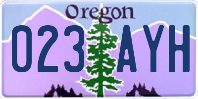 OR license plate 023AYH