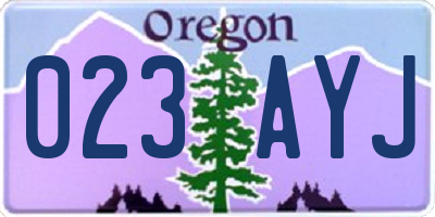OR license plate 023AYJ