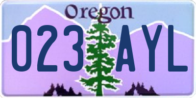 OR license plate 023AYL