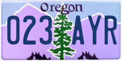 OR license plate 023AYR