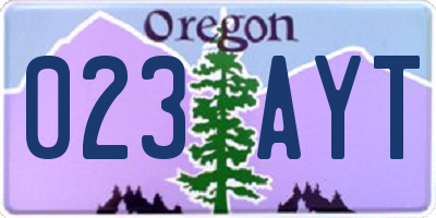 OR license plate 023AYT