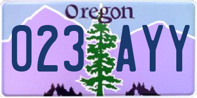 OR license plate 023AYY