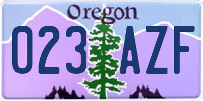 OR license plate 023AZF