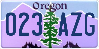 OR license plate 023AZG