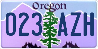 OR license plate 023AZH