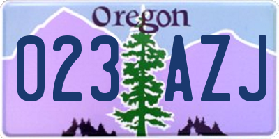 OR license plate 023AZJ