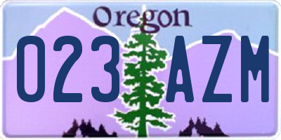 OR license plate 023AZM