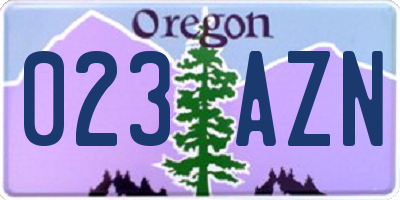OR license plate 023AZN