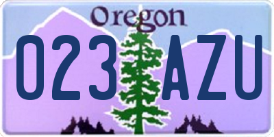OR license plate 023AZU