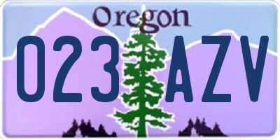 OR license plate 023AZV