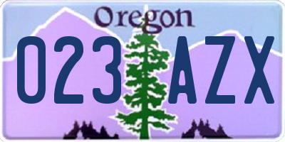 OR license plate 023AZX