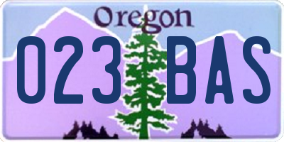 OR license plate 023BAS