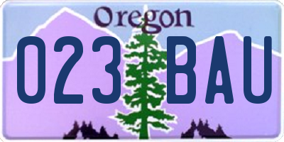 OR license plate 023BAU