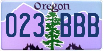 OR license plate 023BBB