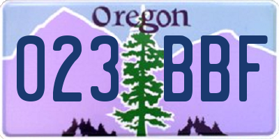 OR license plate 023BBF