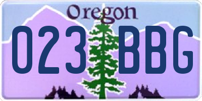 OR license plate 023BBG