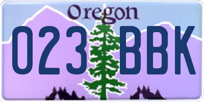 OR license plate 023BBK