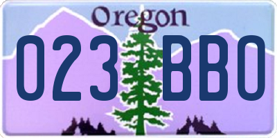 OR license plate 023BBO