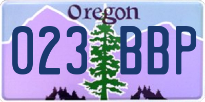 OR license plate 023BBP