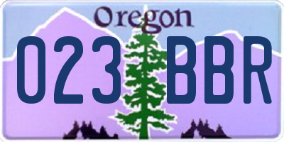 OR license plate 023BBR