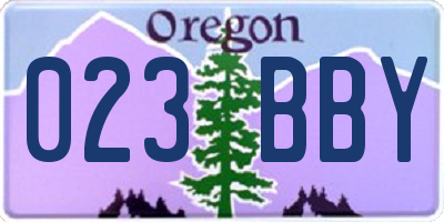 OR license plate 023BBY