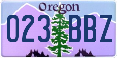 OR license plate 023BBZ