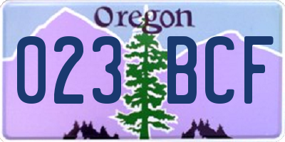 OR license plate 023BCF