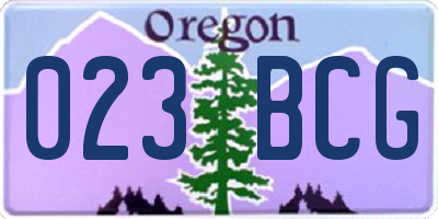 OR license plate 023BCG