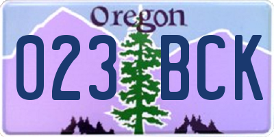 OR license plate 023BCK