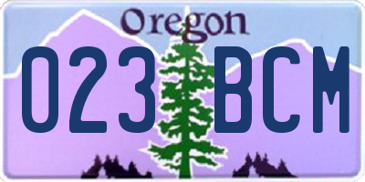 OR license plate 023BCM