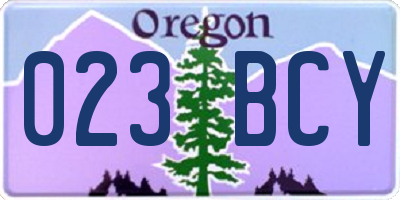 OR license plate 023BCY