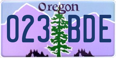 OR license plate 023BDE