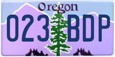 OR license plate 023BDP