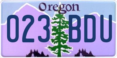 OR license plate 023BDU