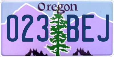 OR license plate 023BEJ