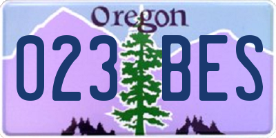 OR license plate 023BES