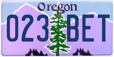OR license plate 023BET