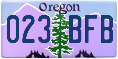 OR license plate 023BFB