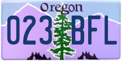 OR license plate 023BFL