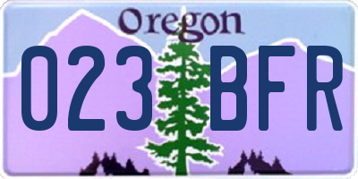 OR license plate 023BFR