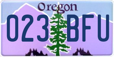 OR license plate 023BFU
